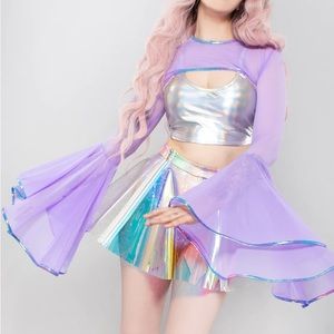J VALENTINE VIVID FANTASY BELL SLEEVE SHRUG L/XL